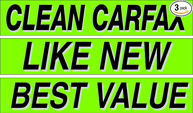 Ez-line Vinyl Windshield Stickers 3 Dozen 15 Inch Chartreuse Slogan Dealership Pro Pack for Car Lots (EZ115-Pack10)
