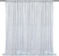 8ft x 8ft Silver Sequin Backdrop Curtain Glitter Photo Booth Backdrop for Wedding Birthday Baby Shower Event Decorations