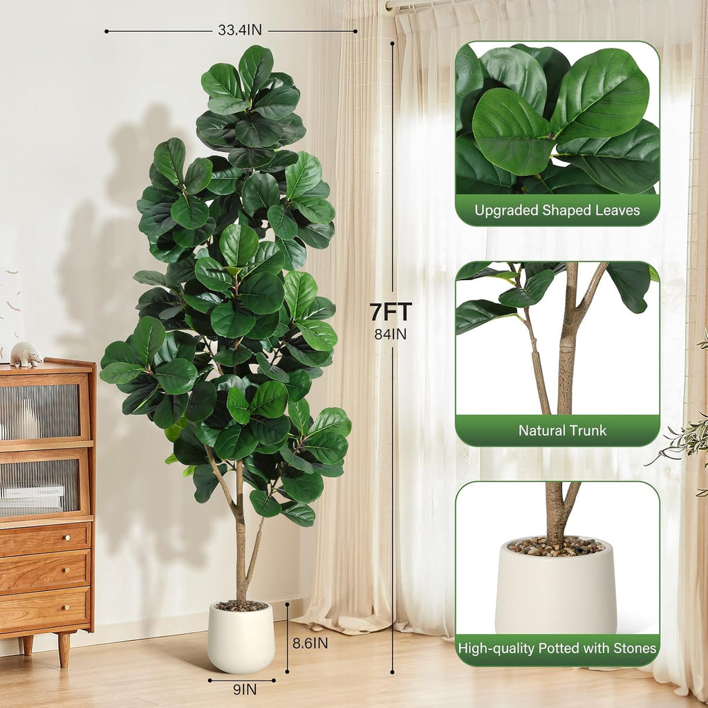7 ft fiddle leaf fig tree artificial with shown in use