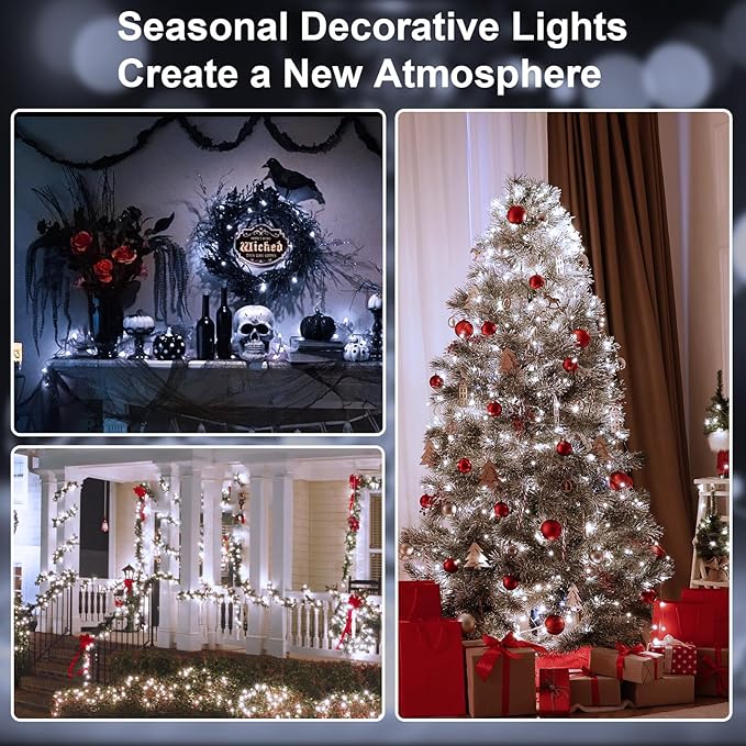 2 Pack 16Ft 50Leds Fairy Lights Mini Led String Lights Twinkle Lights for Easter Halloween Christmas Parties Wedding Table Centerpieces Decoration