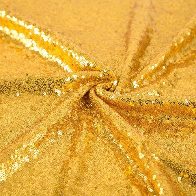 JYFLZQ Gold Sequin Backdrop Curtains 7ft x 7ft 1 Panel Glitter Photo Booth Backdrops Sparkly Photography Background Drapes for Parties Wedding Bridal Showers