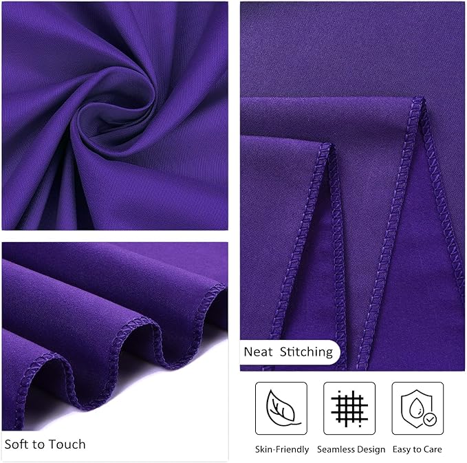 8 Pack Purple Tablecloth 60 x 102 Inch Rectangular Tablecloths for 6 Foot Rectangle Tables, Wrinkle Resistant Purple Table Cloth Washable Polyester Fabric Table Covers for Buffet Wedding Party Banquet