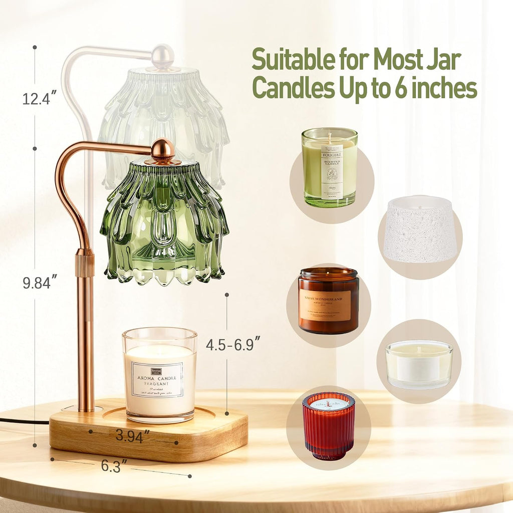 Candle Warmer Lamp with Timer Dimmer - Birthday Gift for Women Mom, Electric Wax Melter Warmer Adjustable Height for Jar Candles Housing Warming Home Decor