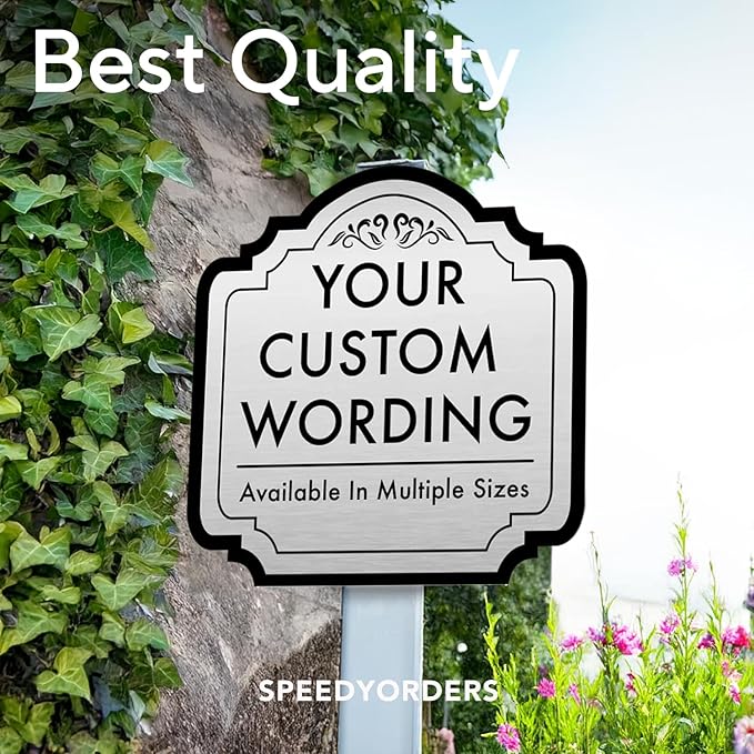 Custom Decorative Outdoor Metal Sign - Personalized Aluminum Sign, Waterproof, Design 2, Metalic Silver 24x24 In