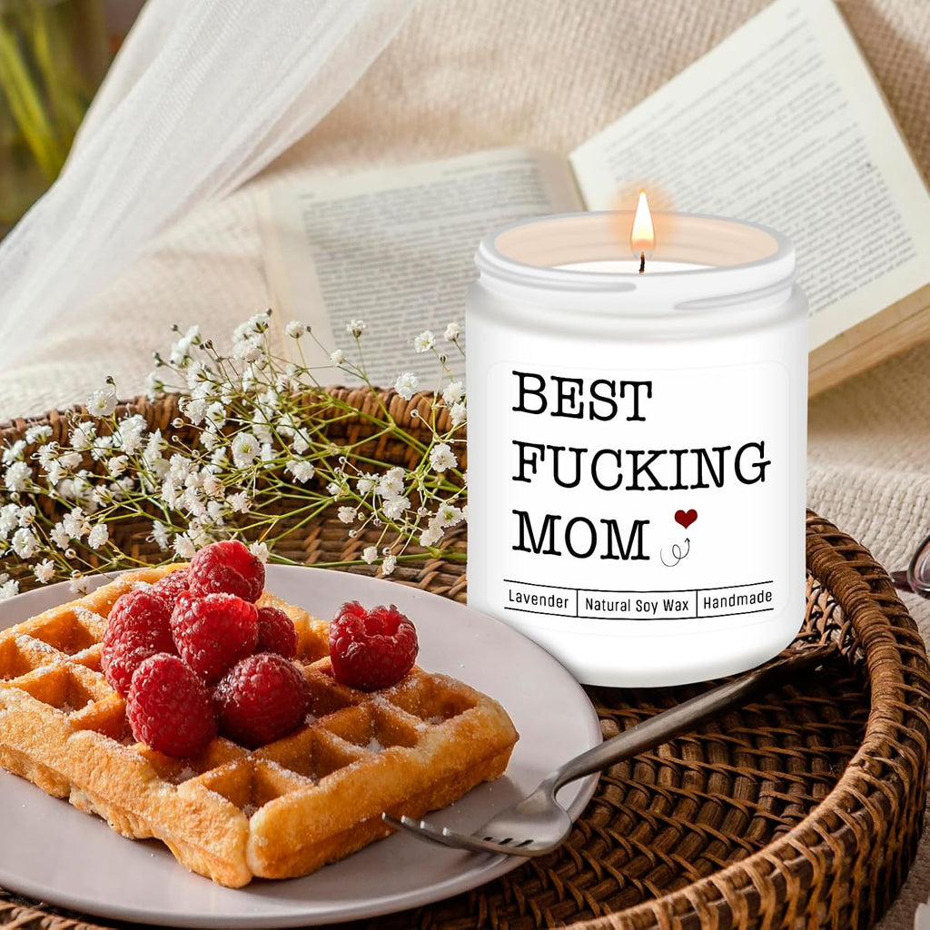 Homsolver Best Mom Gifts Ideas, Mothers Day Birthday Gifts for Mom from Daughter Son Kids, Funny Moms Lavender Candles Decor Gift