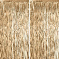 2 Pack Champagne Foil Fringe Backdrop Curtains, Tinsel Streamers Birthday Party Decorations, Fringe Backdrop for Anniversary, New Years, Birthday Party