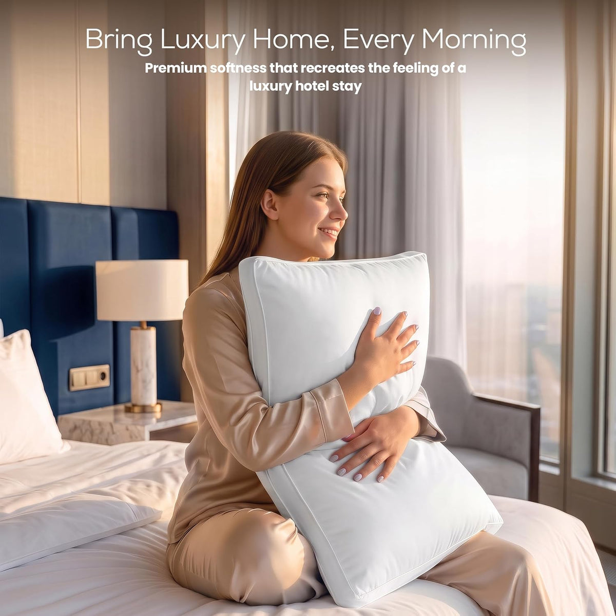Utopia Bedding Gusset Bed Pillow, Hotel Pillows Queen Size Set of 4, White