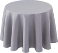 Biscaynebay Textured Fabric Round Tablecloths 60", Silver Grey Water Resistant Table Cloth Small Circle Folding Table Covers for Dining, Kitchen, Wedding & Parties, etc Machine Washable