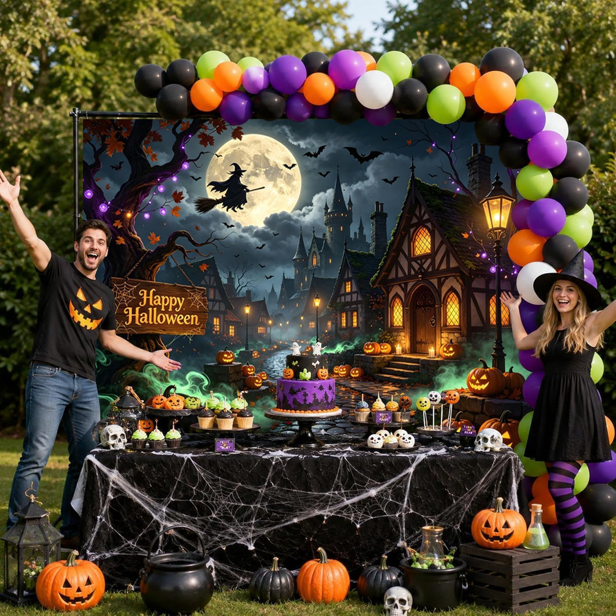 10x10ft Halloween Backdrop Haunted House Halloween Backdrop for Photography