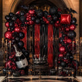 red black party balloon kit 2pack foil fringe, main product view
