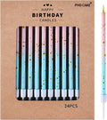 PHD CAKE Pink Blue Gold Long Thin Birthday Candles, Cake Candles, Birthday Parties, Wedding Decorations, Party Candles