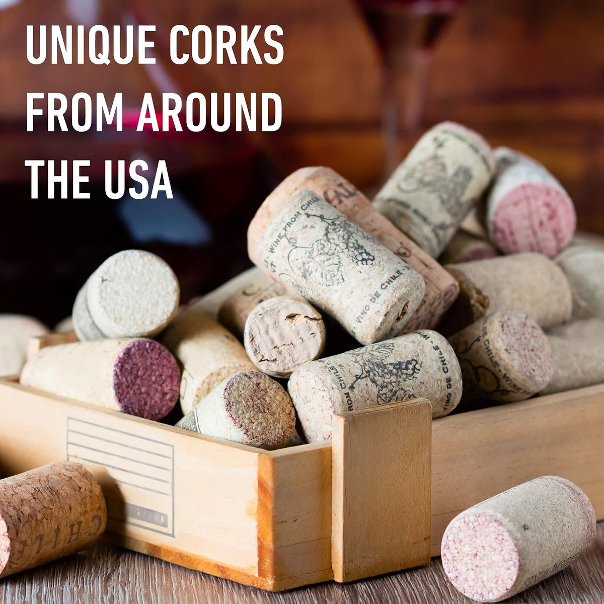 Premium Recycled Corks, Natural Wine Corks From Around the Us - 250 Count