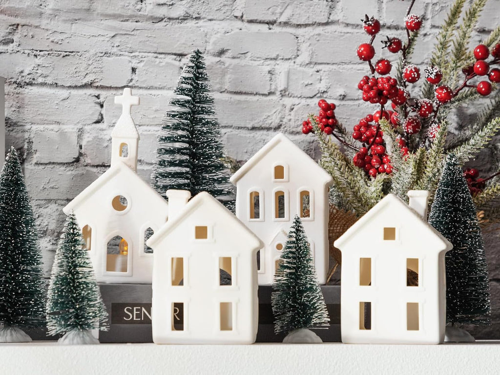 ztl 9pcs christmas village sets - 4 led, package contents