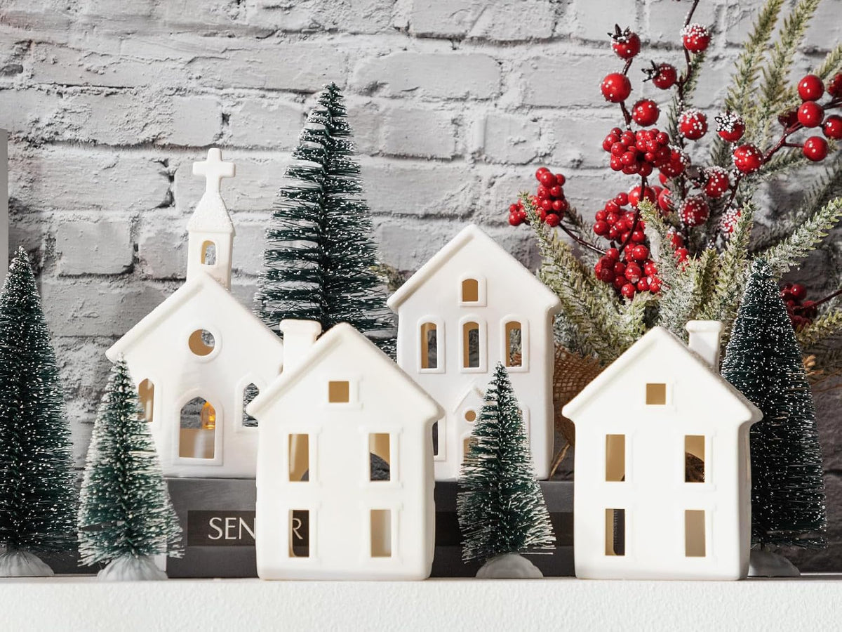 ztl 9pcs christmas village sets - 4 led, package contents