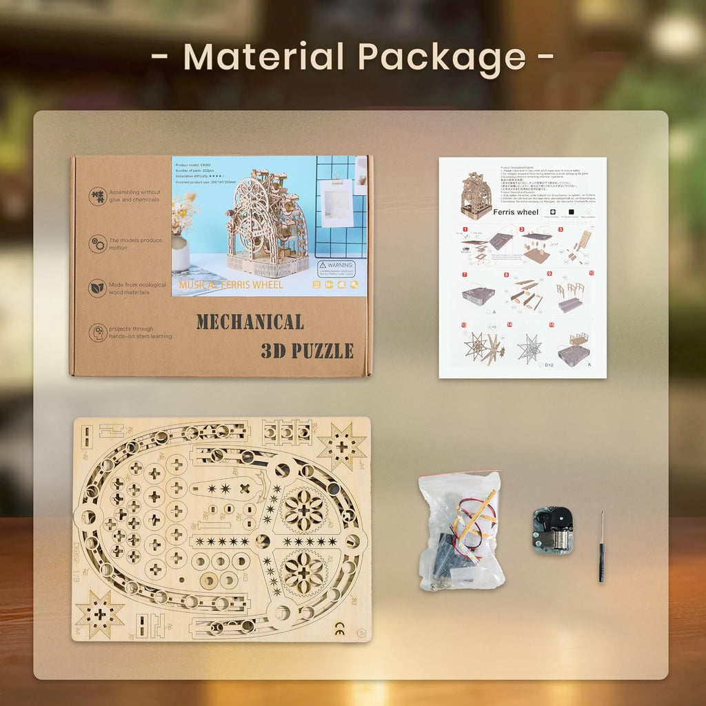 3d wooden puzzles for adults: 3d puzzle light-up, front angle view
