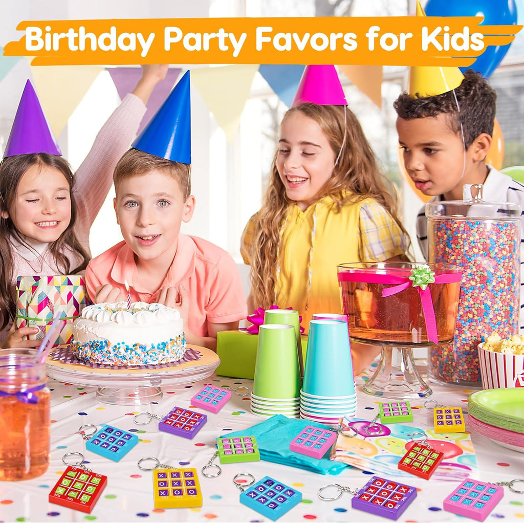 24PCS Tic Tac Toe Game Birthday Party Favors Goodie Bags Stuffers for Kids 3-5 4-8 8-12 Classroom Treasure Chest Carnival Prize Box Toys Bulk Keychain Pinata Filler Back to School Student Return Gifts