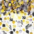3000 Pieces 30th Birthday Confetti Number Foil Balloon 30 Table Confetti Scatters Birthday Cake Metallic Decorations for Anniversary Wedding Party