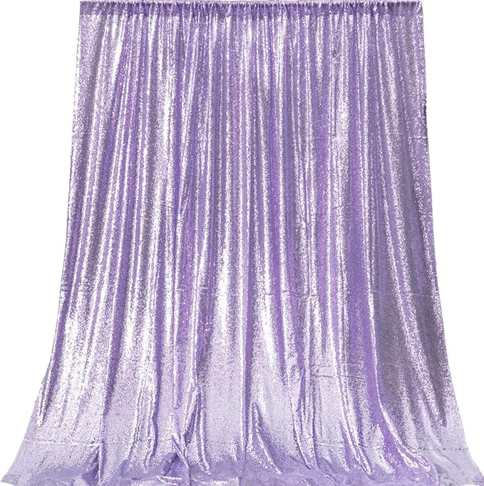 JYFLZQ Lavender Sequin Backdrop Curtains 2ft x 8ft 2 Panel Glitter Photo Booth Backdrops Sparkly Photography Background Drapes for Parties Wedding Bridal Showers