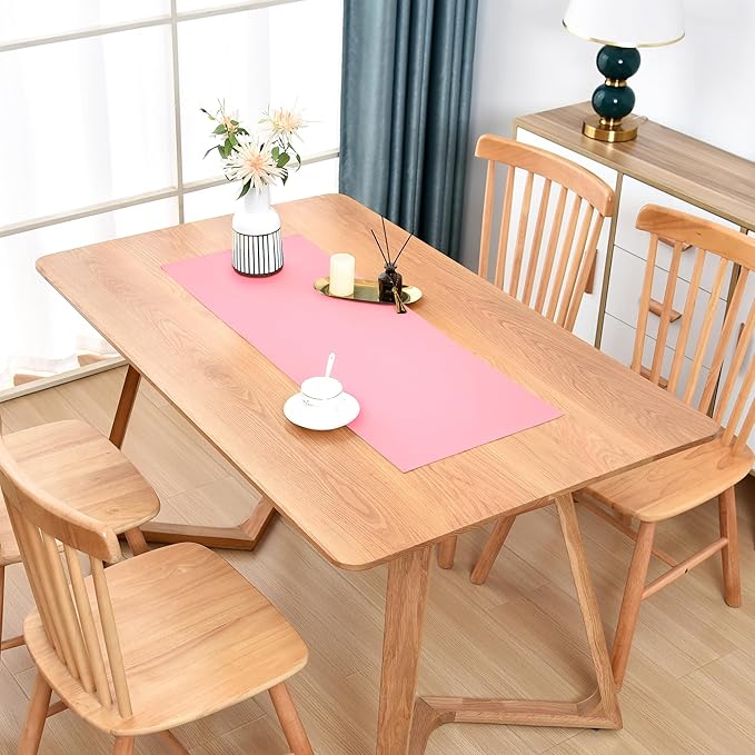 Farmhouse Pink Table Runner Small Short Table Runners 36 Inches Coffee Table Runner for Dresser Living Room Bedroom Holiday Party Banquet 12X36 Inch