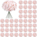 auihiay 64pcs pink hydrangea artificial flowers bulk, silk, main product view