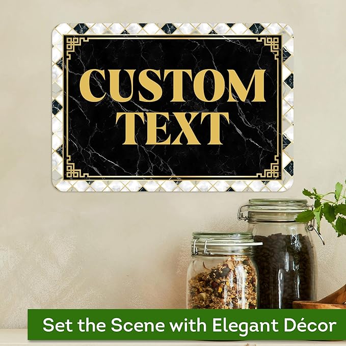 Custom Sign, Custom Street Sign, 11 Font Colors, 13 Font Styles, 4 Hole Options, 22 Sizes, 7x10 Inches, Rust Free DiBound, Fade Resistant, Made in USA by My Sign Center (Marble Tile)