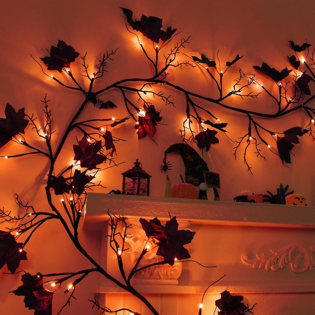 9 ft 72 led willow vine twig decor shown in use