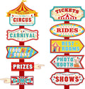 Hooqict 20 Pieces Carnival Decorations Circus Theme Party Directional Signs Carnival Party Signs Welcome to The Circus for Kids Carnival Birthday Party Decorations Supplies