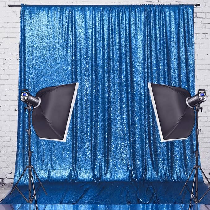 Eternal Beauty Turquoise Sequin Backdrop, 4x7 Ft Glitter Background Curtains for Shimmer Photography Party Wedding Birthday Back Drop Decor