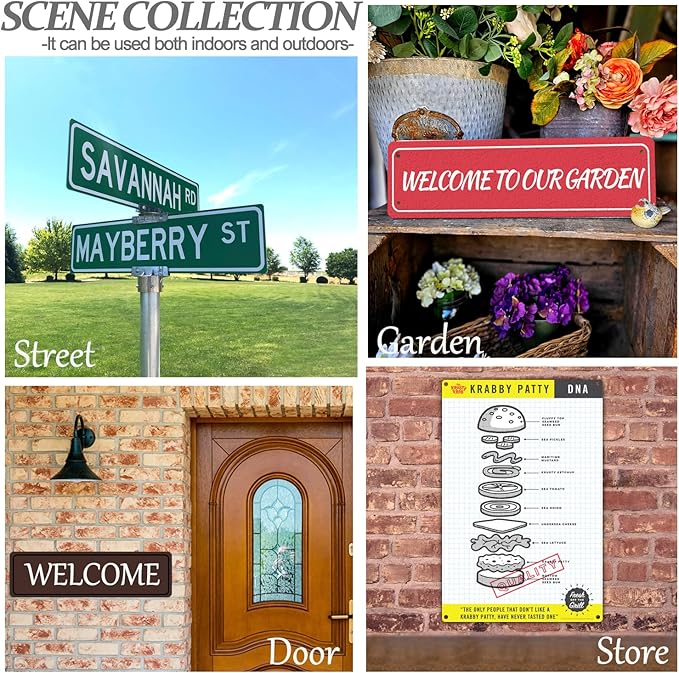 Custom Signs Outdoor Metal,Personalized Street Sign,Create Your Own Sign-Offices、Businesses、Workplaces Address Signs,Indoor and Outdoor Use