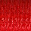 GOER 3.2 ft x 8.2 ft Metallic Tinsel Foil Fringe Curtains Party Photo Backdrop Party Streamers for Birthday,Graduation,New Year Eve Decorations Wedding Decor (1 Pack, Red)