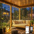suddus 900 LED Christmas String Lights Outdoor, 9.8x29.5ft Curtain Light Plug in with Remote, 8 Modes Wall Hanging Lights for Christmas,Dorm,Wall，Window,Wedding,Party,Birthday Decor,Warm White