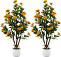 artificial camellia tree with white pot, 38" faux, main product view