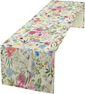 Floral Table Runner Watercolor Peony Rose Flower Kitchen Table Decoration for Indoor and Outdoor Wedding Party 13x70 Inch