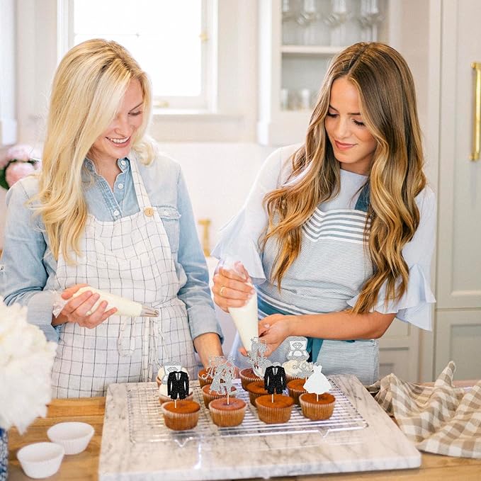 30 Pack Bride to be Cupcake Toppers Glitter Diamond Ring I Do Love Cupcake Picks Miss to Mrs He Asked She Said Yes Bridal Shower Wedding Engagement Bachelorette Cake Decorations Silver