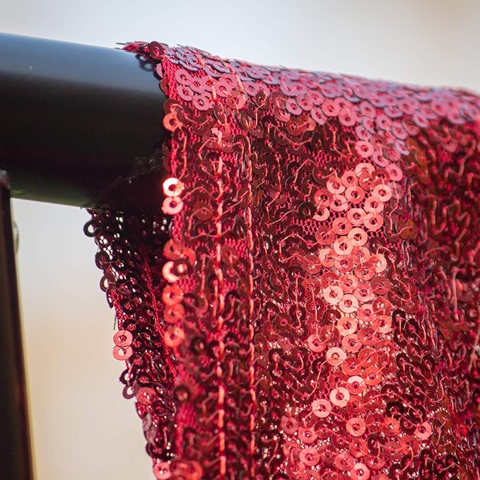 JYFLZQ Burgundy Sequin Backdrop Curtains 10ft x 10ft 1 Panel Glitter Photo Booth Backdrops Sparkly Photography Background Drapes for Parties Wedding Bridal Showers