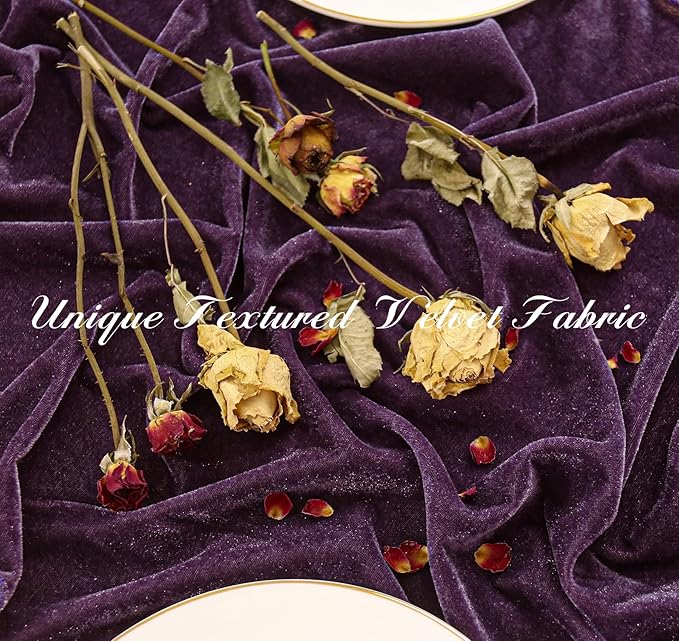 Velvet Table Runner 20 x 120 Inches 10ft Luxurious Thick Soft Velvet Christmas Thanksgiving Wedding Reception Table Runner for Party Reception Decorations(Purple, 1 Pack)
