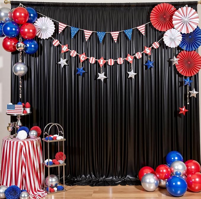20ftx10ft Black Sequin Backdrop Curtain for Parties, Wrinkle Free Thick Glitter Sparkle Photo Backdrop Drapes 4 Panels 5x10FT Shimmer Back Drop Cloth for Wedding Birthday Halloween Background