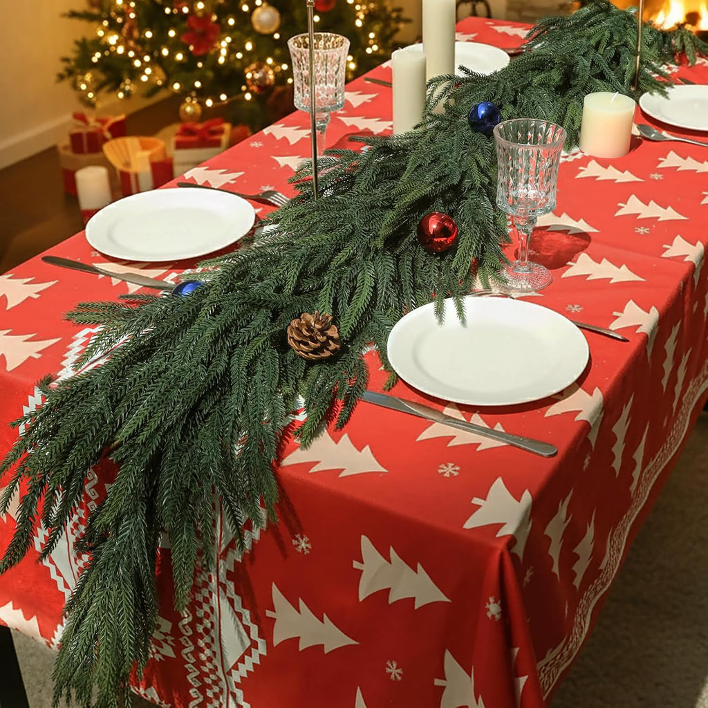 15 ft artificial christmas norfolk pine garland extra, side view