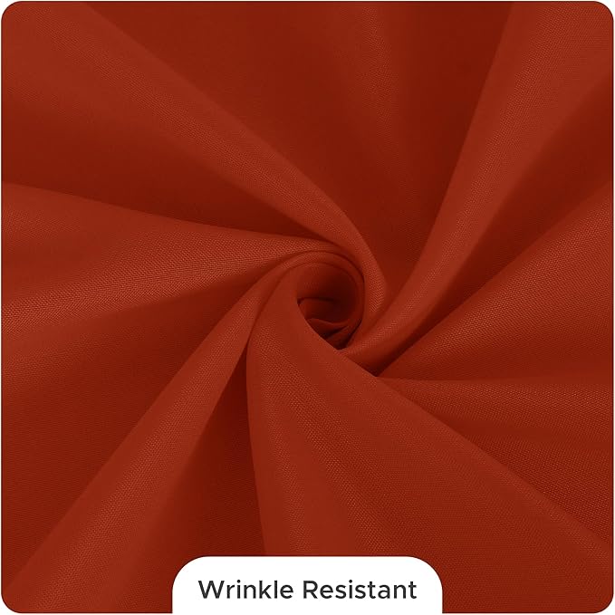 Fitable 8 Pack Rectangle Tablecloths: Stain Resistant Wrinkle Free Fall Table Clothes, Washable Reusable Polyester Table Covers for Wedding Thanksgiving Party Birthday Banquet(Rust, 60x102 Inch)