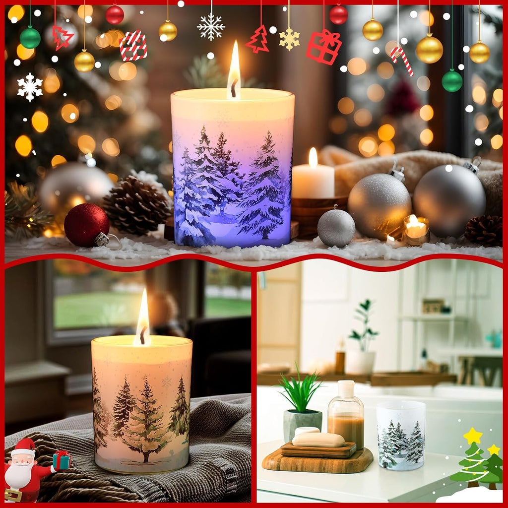 Christmas Scented Candle Gift Set for Women, Candles Can Change Into 7 Colors, Winter Candle with 7.6oz Soy Wax Fir Holiday Candles for Christmas Women Gift(Snow Forest)