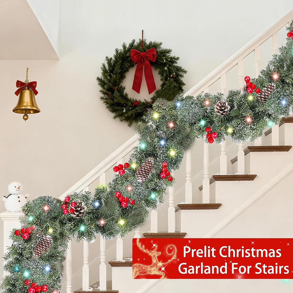 timer - 9ft by 10 inch prelit christmas showing dimensions