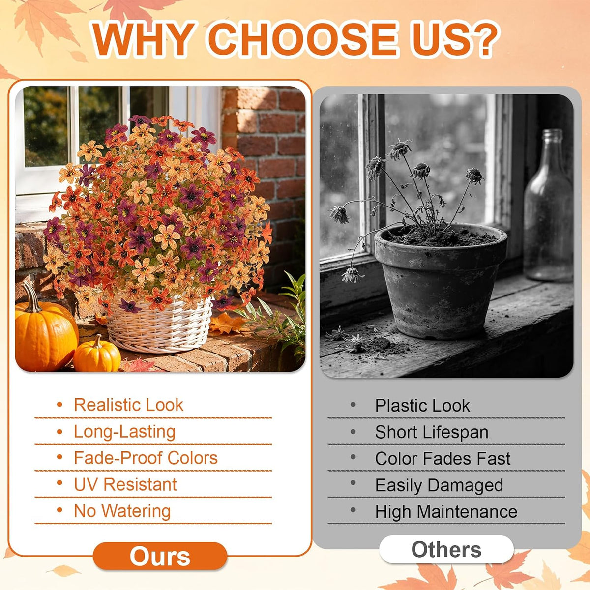 artificial fall flowers for outdoors, 23'' topiary balls on a desk or shelf