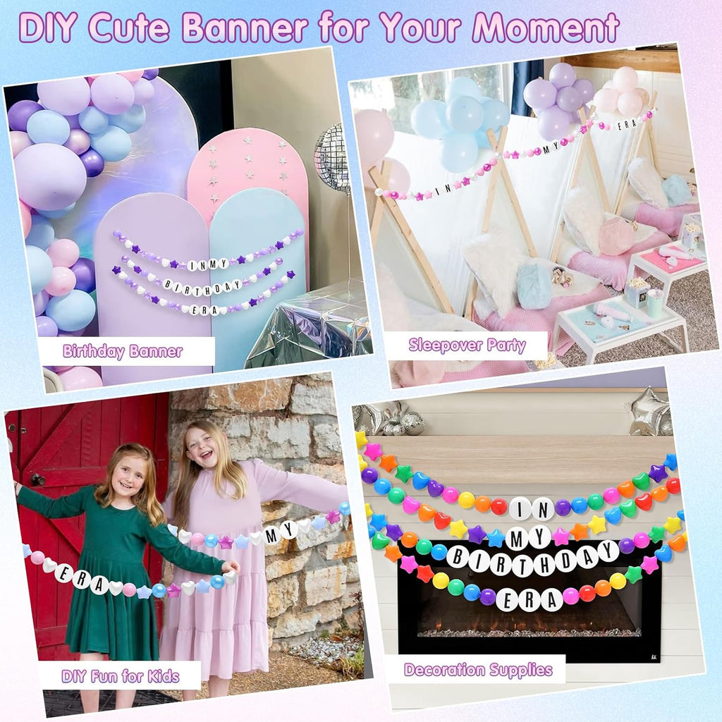 diy giant friendship bracelet birthday garland kit with showing dimensions