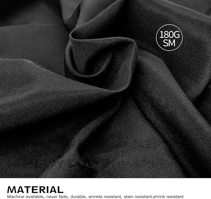 Surmente Black Tablecloth 90 x 132-inch Rectangular Polyester Table Cloth for Weddings, Banquets, or Restaurants