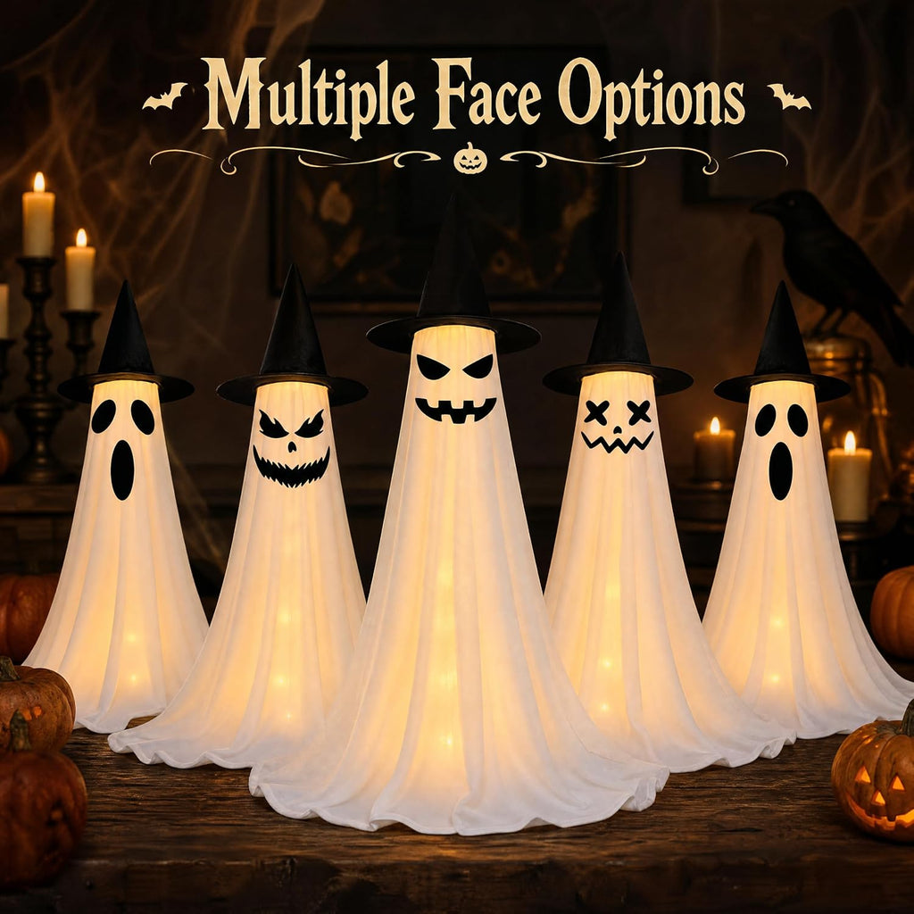 2‑pack 63" halloween decorations outdoor indoor with remote shown in use