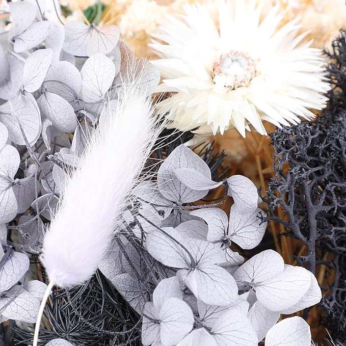 Dried Flowers,Dried Flowers Set for DIY Scrapbook Accessories Flower Arrangements Flower Decoration Wedding Decoration(Black)