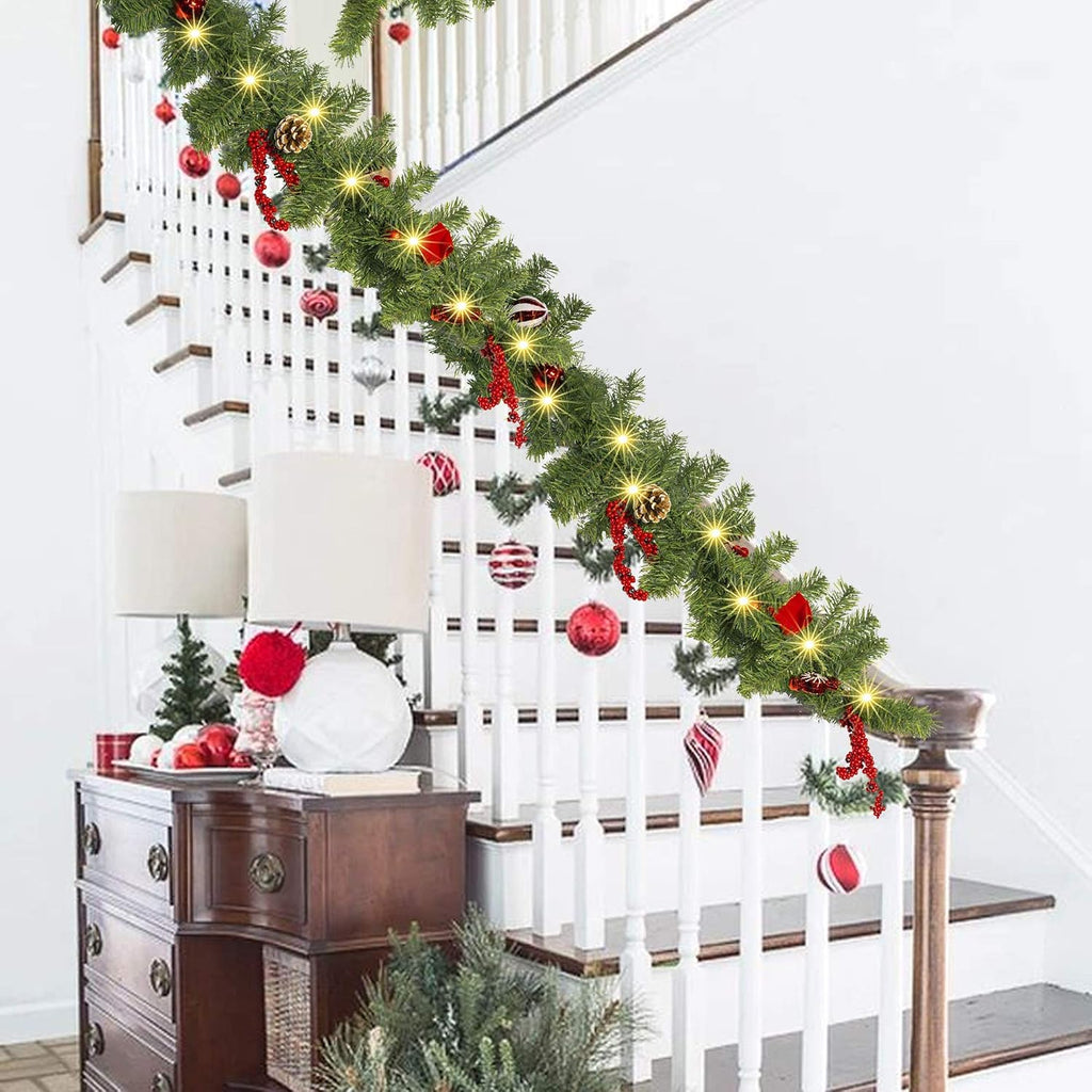 funpeny 9 ft artificial christmas garland, pre-lit 50, package contents
