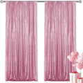 Pink Sequin Backdrop Curtain 2 Pieces 2FTx8FT Glitter Photography Backdrop for Party Wedding Birthday Christmas Decorations