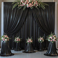 Outpain Thick 20 ft x 10 ft Black Sequin Backdrop Curtain for Parties, Wrinkle Free Glitter Photo Backdrop Drapes 4 Panels 5x10ft Black Back Drop Cloth for Wedding Christmas Photography Background