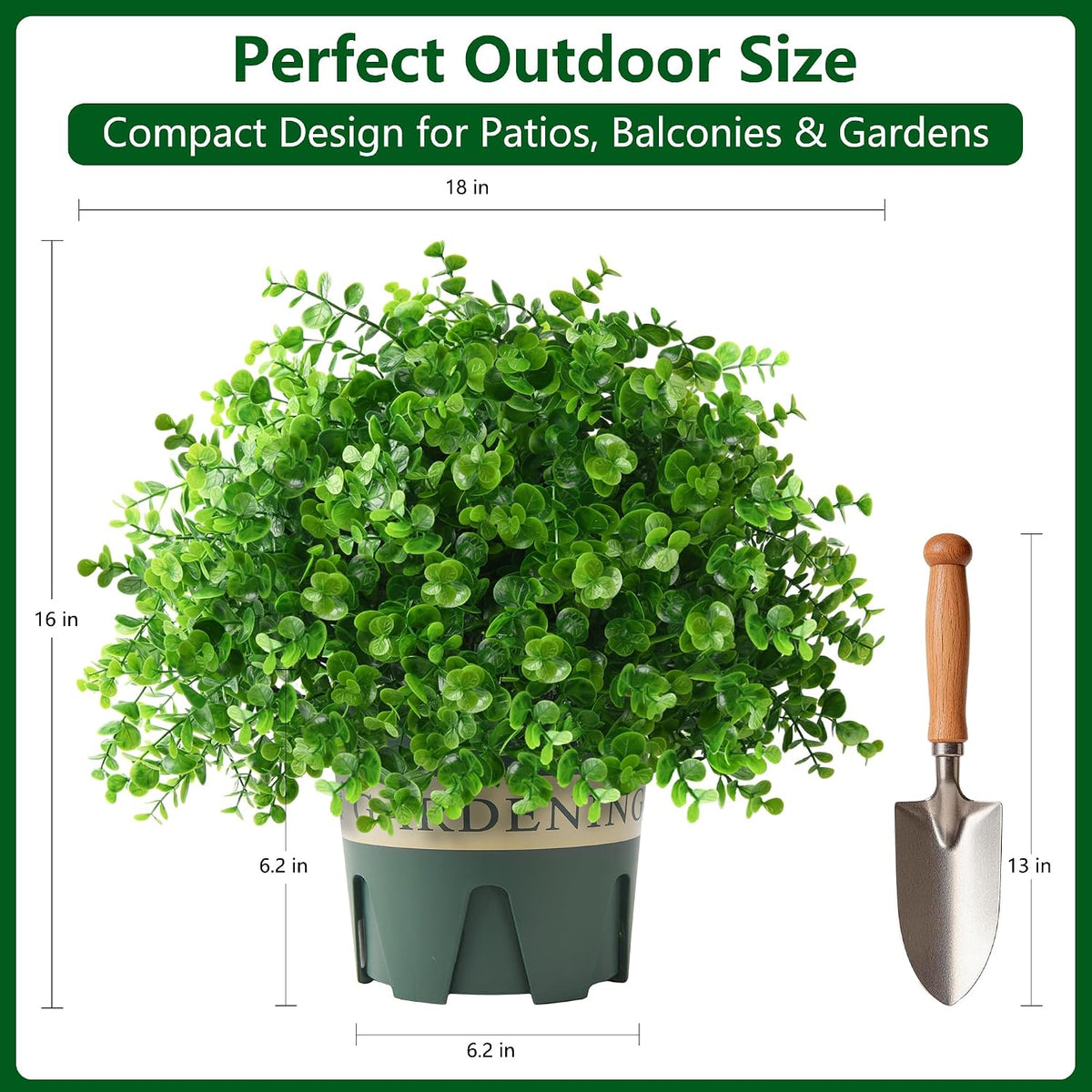 Fake Plants Artificial Boxwood Topiary, 2 Pack Artificial Plants Outdoor with...